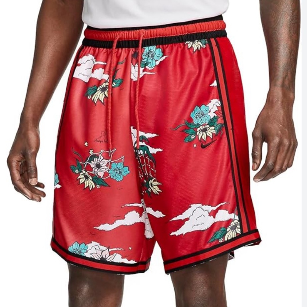 Red Nike Tropical Floral Shorts Medium